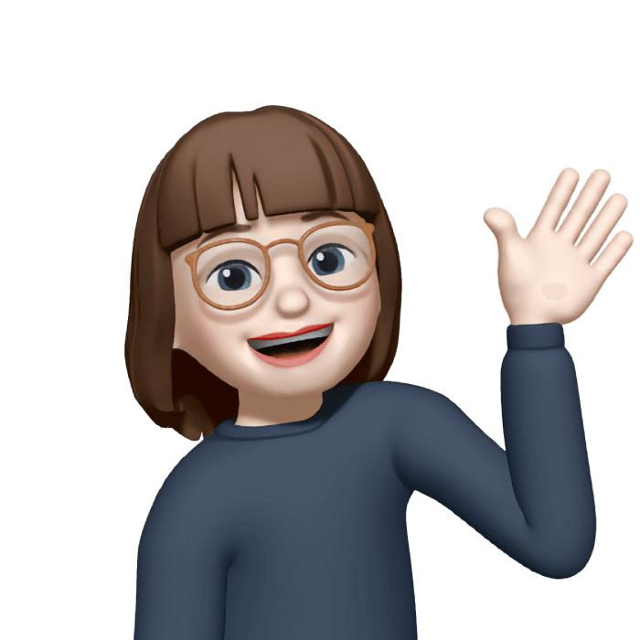 Memoji of Katharina Clasen waving her hand